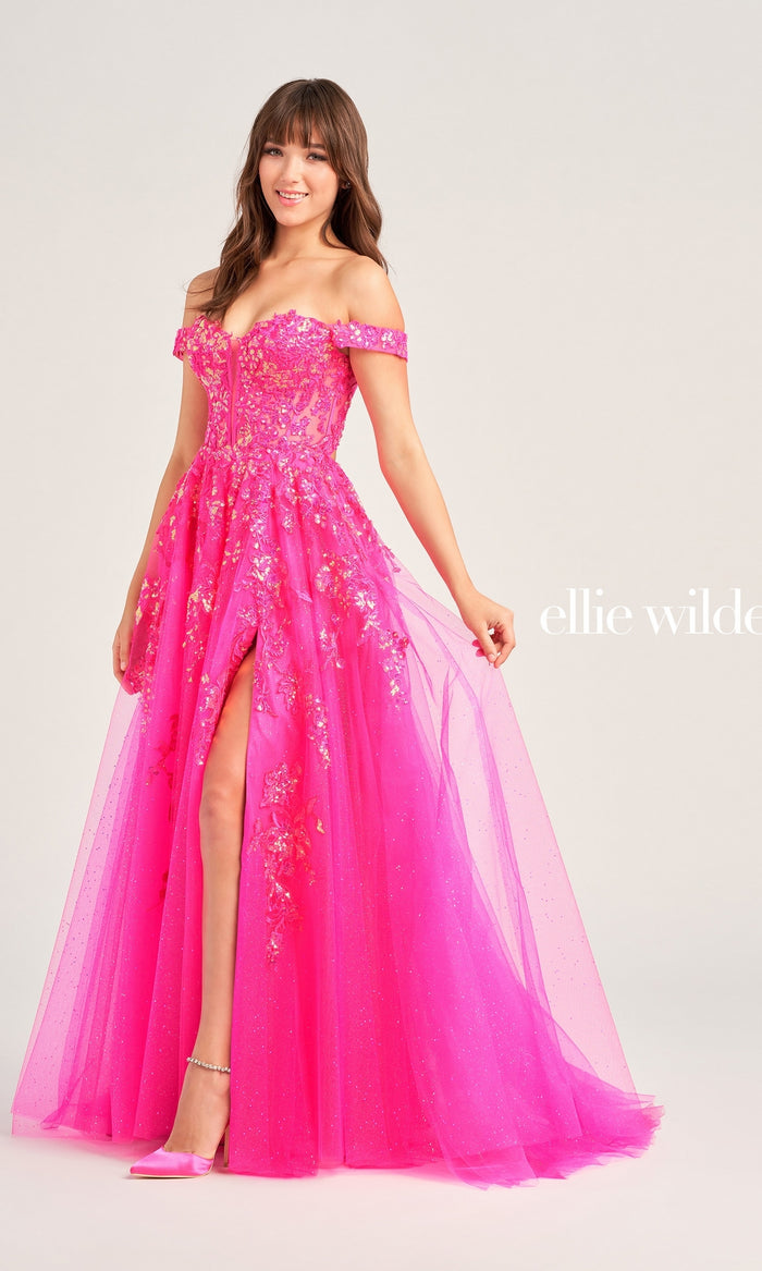 Ellie Wilde Floral Long Designer Ball Gown EW35058