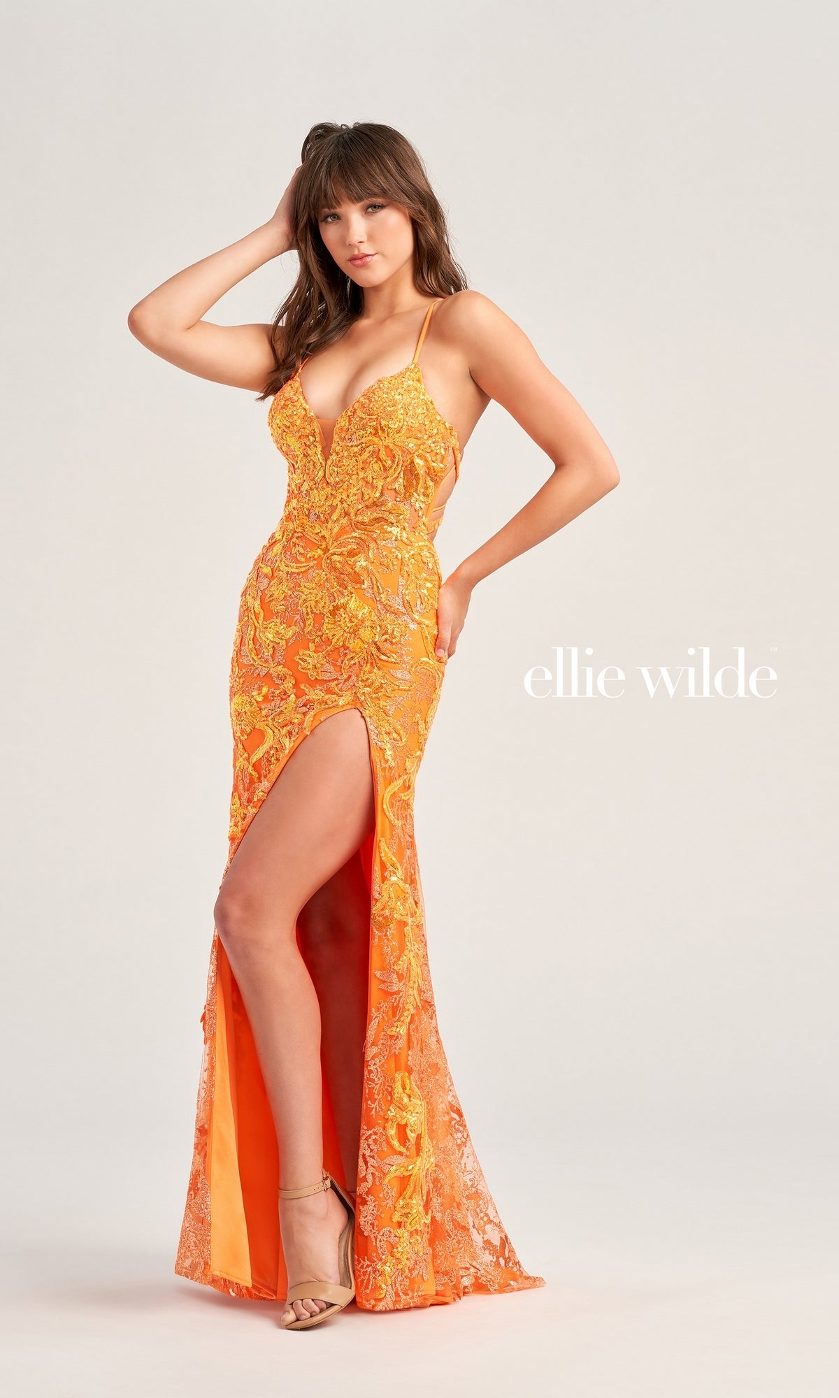 Cracked Ice Ellie Wilde Long Prom Dress EW35060