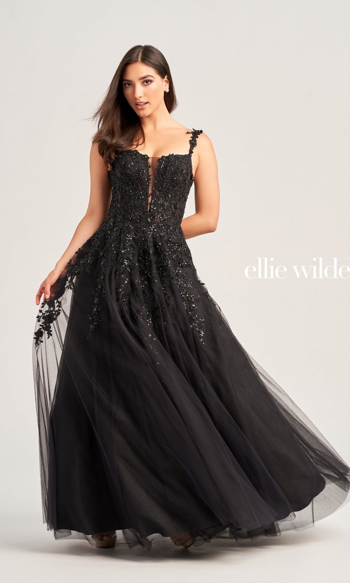 Ellie Wilde Long Tulle Prom Ball Gown EW35068