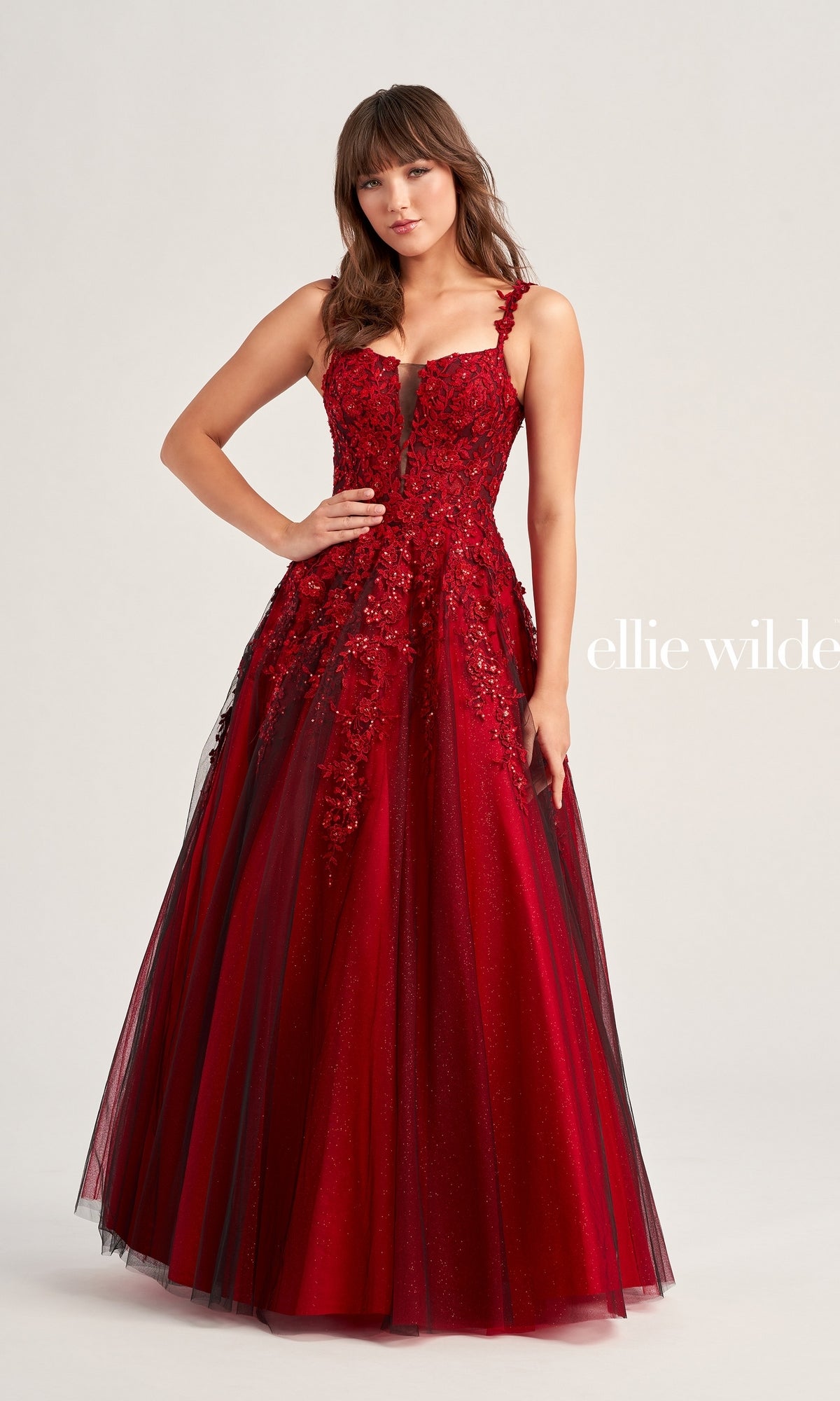 Ellie Wilde Long Tulle Prom Ball Gown EW35068