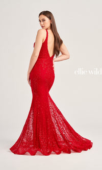 Ellie Wilde Embroidered Long Prom Dress EW35072