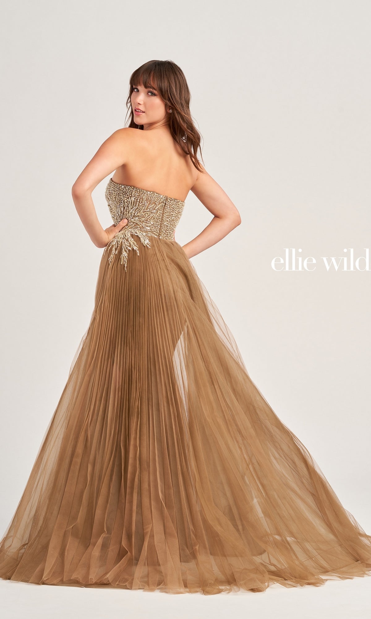 Ellie Wilde Strapless Long Formal Dress EW35085