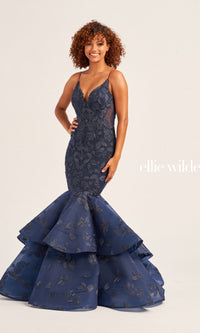 Ellie Wilde Long Lace Mermaid Prom Dress EW35092