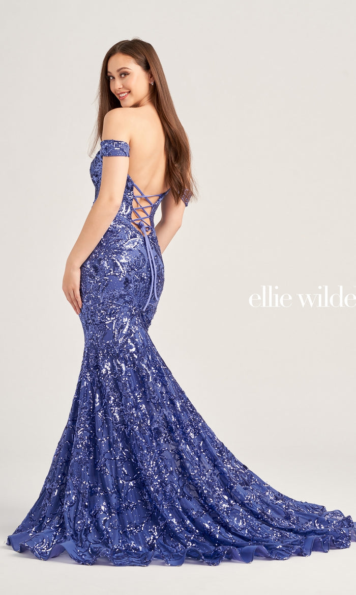 Beaded Ellie Wilde Designer Prom Dress EW35094