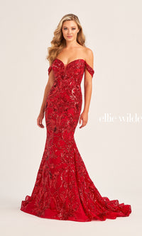 Beaded Ellie Wilde Designer Prom Dress EW35094