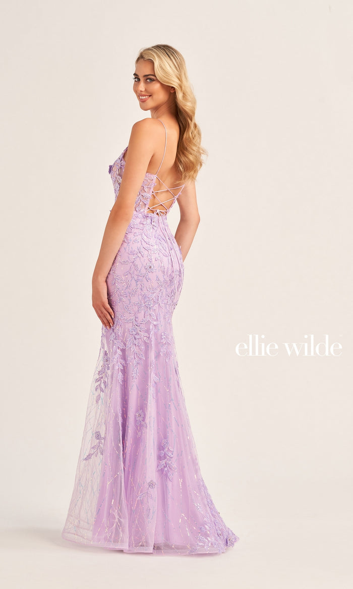 Ellie Wilde Long Prom Dress EW35110 with Train