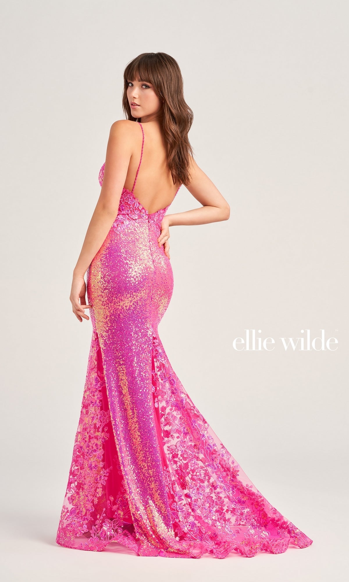 Ellie Wilde Tight Long Sequin Prom Dress EW35202