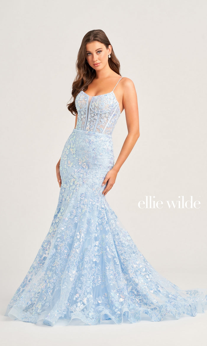 Ellie Wilde Mermaid Designer Prom Dress EW35203