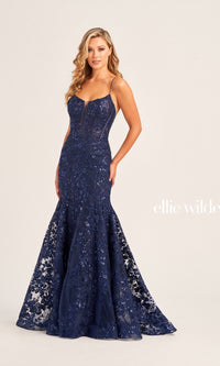 Ellie Wilde Mermaid Designer Prom Dress EW35203