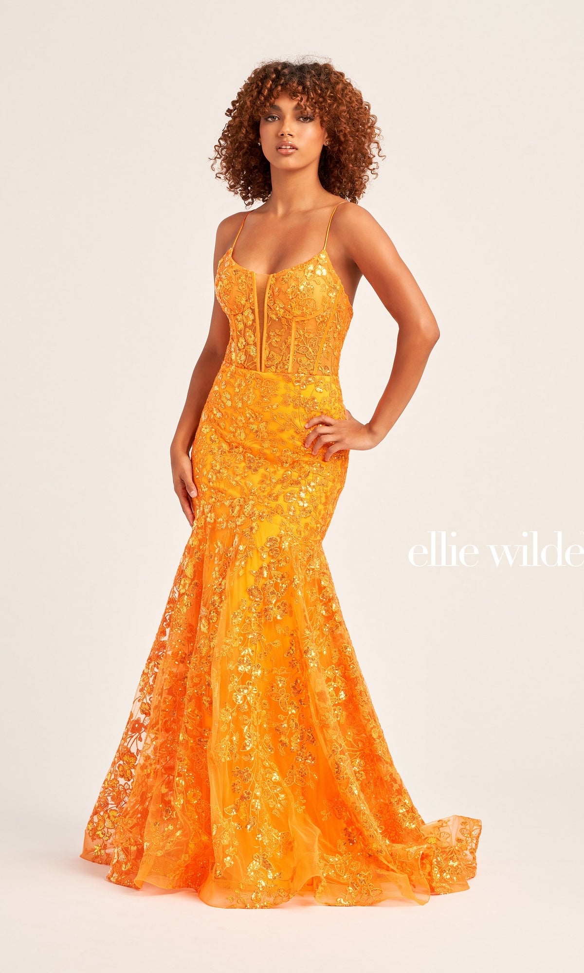 Ellie Wilde Mermaid Designer Prom Dress EW35203