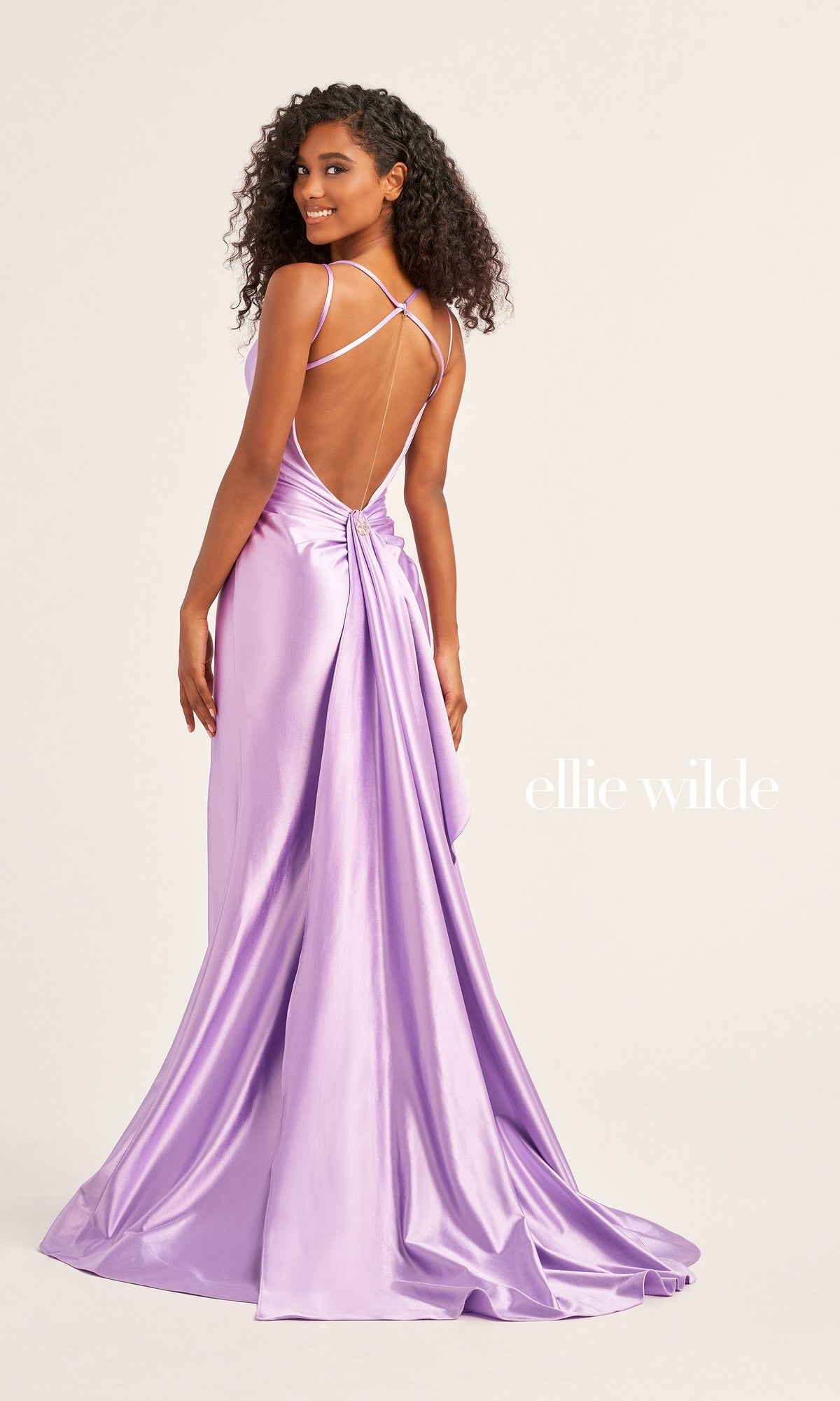 Ellie Wilde Long Designer Prom Gown EW35212 with Train