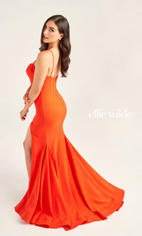 Ellie Wilde Long Corset-Bodice Prom Dress EW35214