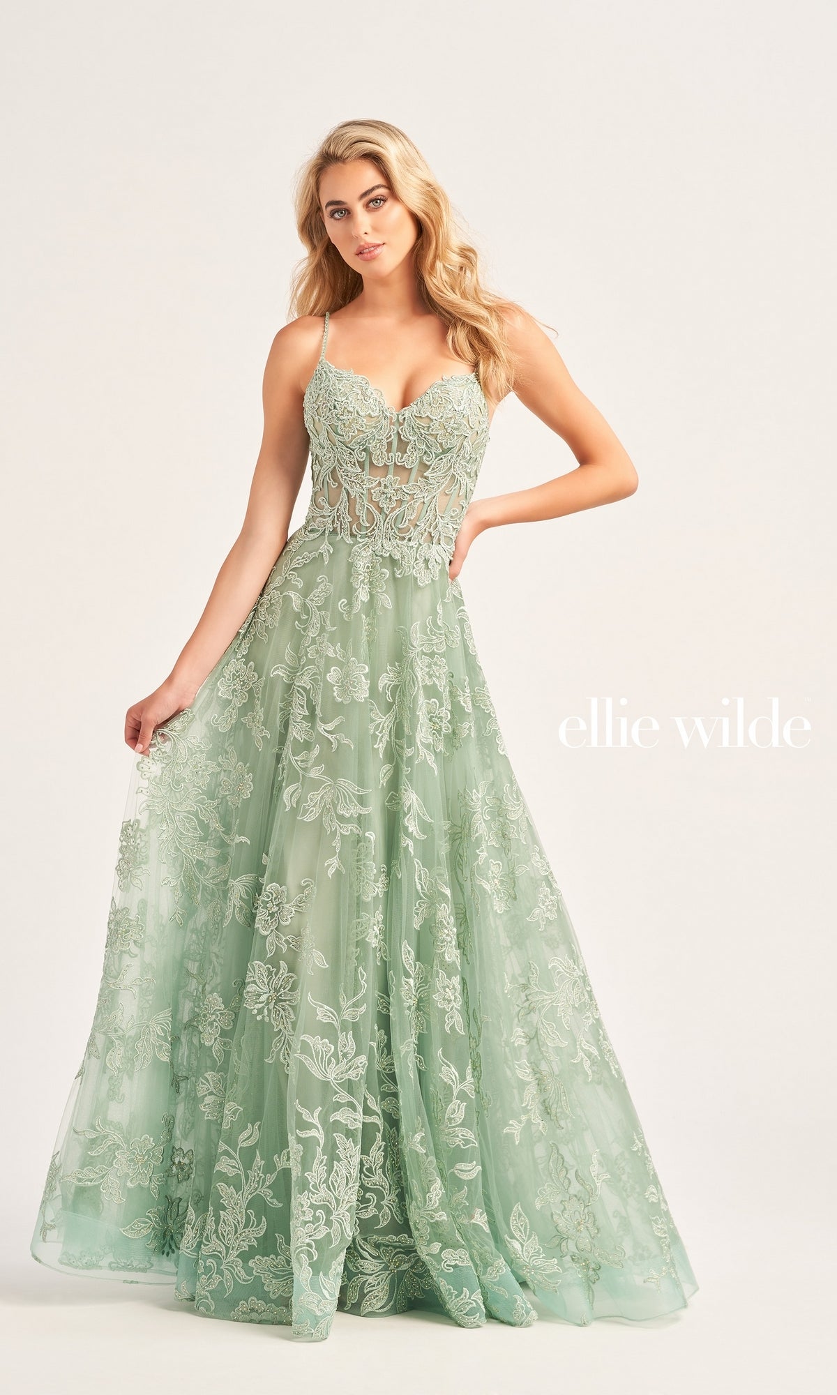 Ellie Wilde Long Designer Prom Dress - EW35226