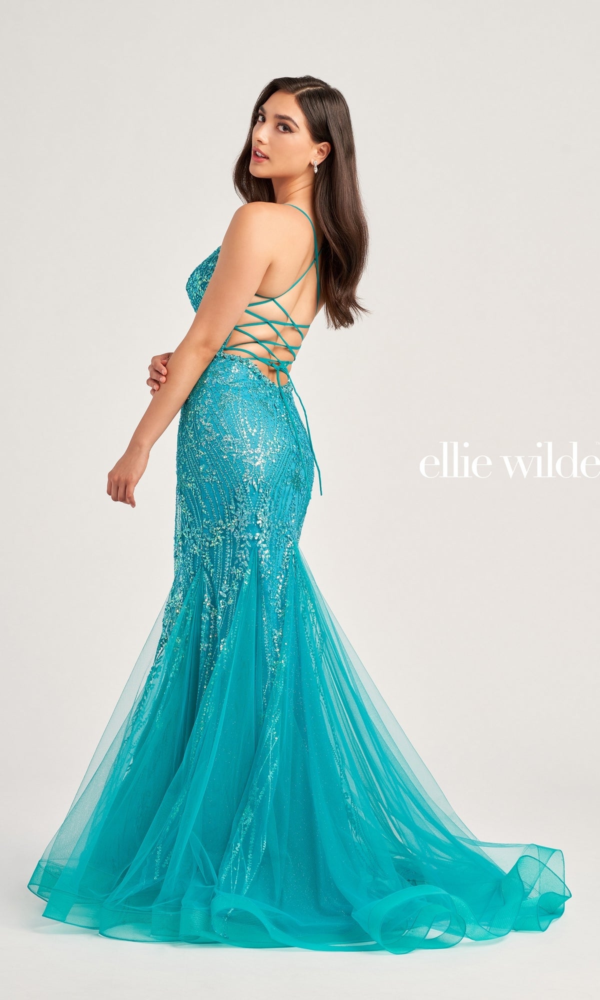 Ellie Wilde Long Sequin Mermaid Prom Dress EW35236