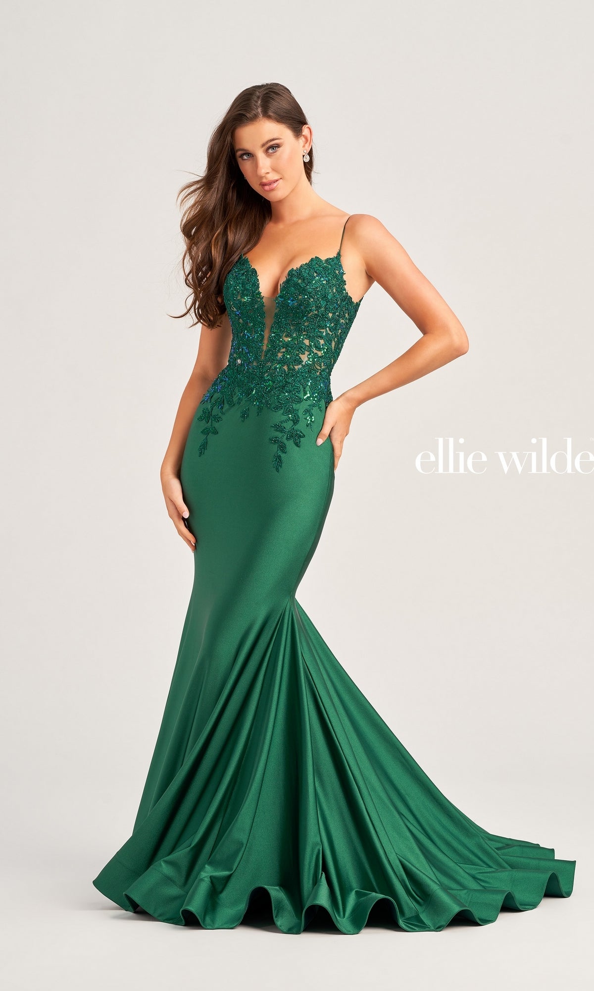 Stretch-Jersey Ellie Wilde Long Prom Dress EW35237