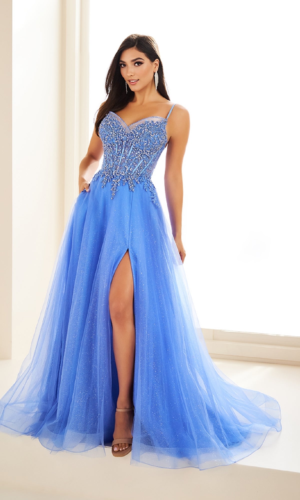 blue moon prom dresses Long Prom Dress: Ellie Wilde EW36066 Blue Moon / 00