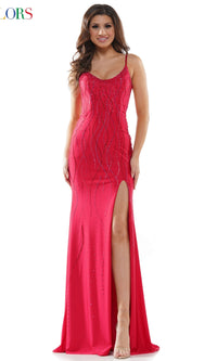 Embellished Lace-Up Long Prom Dress G1052