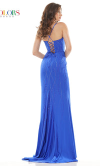 Embellished Lace-Up Long Prom Dress G1052