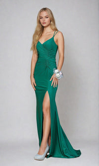 Dancing Queen-Ruched Long Mermaid Prom Gown with Corset Back