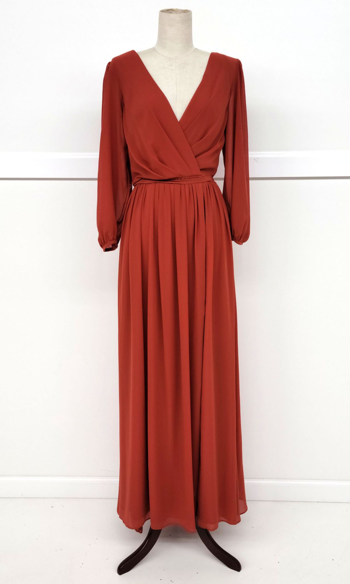 Modest Long Formal Dress with Long Sleeves Copper / XSmall Modest Long Formal Dress with Long Sleeves Copper / XSmall