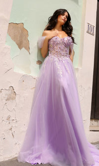 Off-the-Shoulder Long Pastel Prom Dress J1324