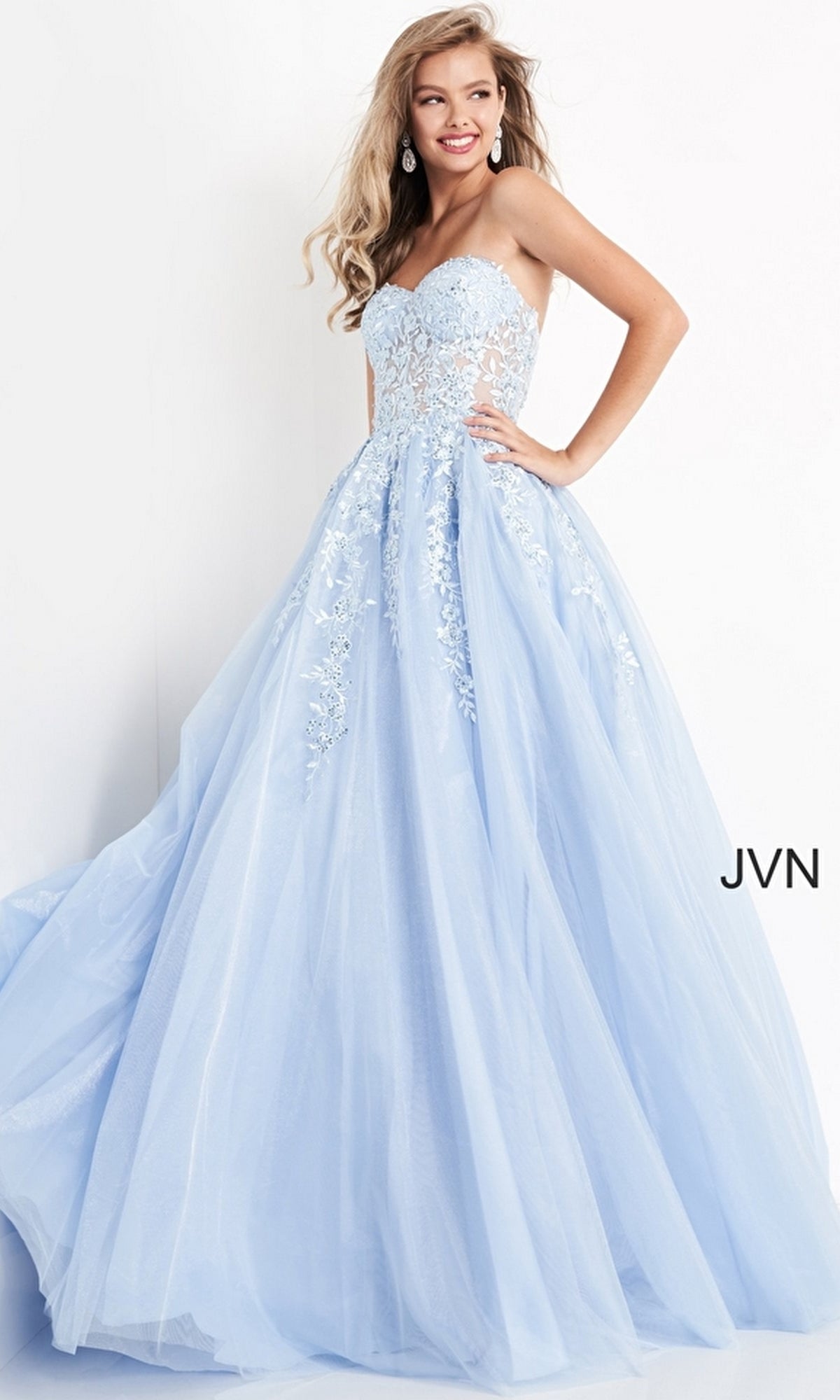 Strapless Sweetheart Long Prom Ball Gown