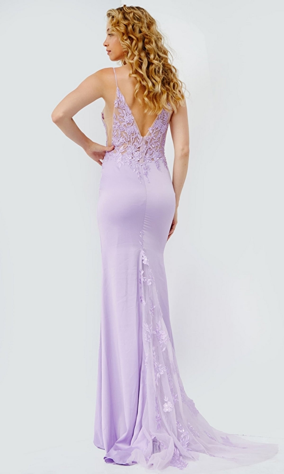 Sheer-Bodice JVN by Jovani Long Prom Dress JVN23124