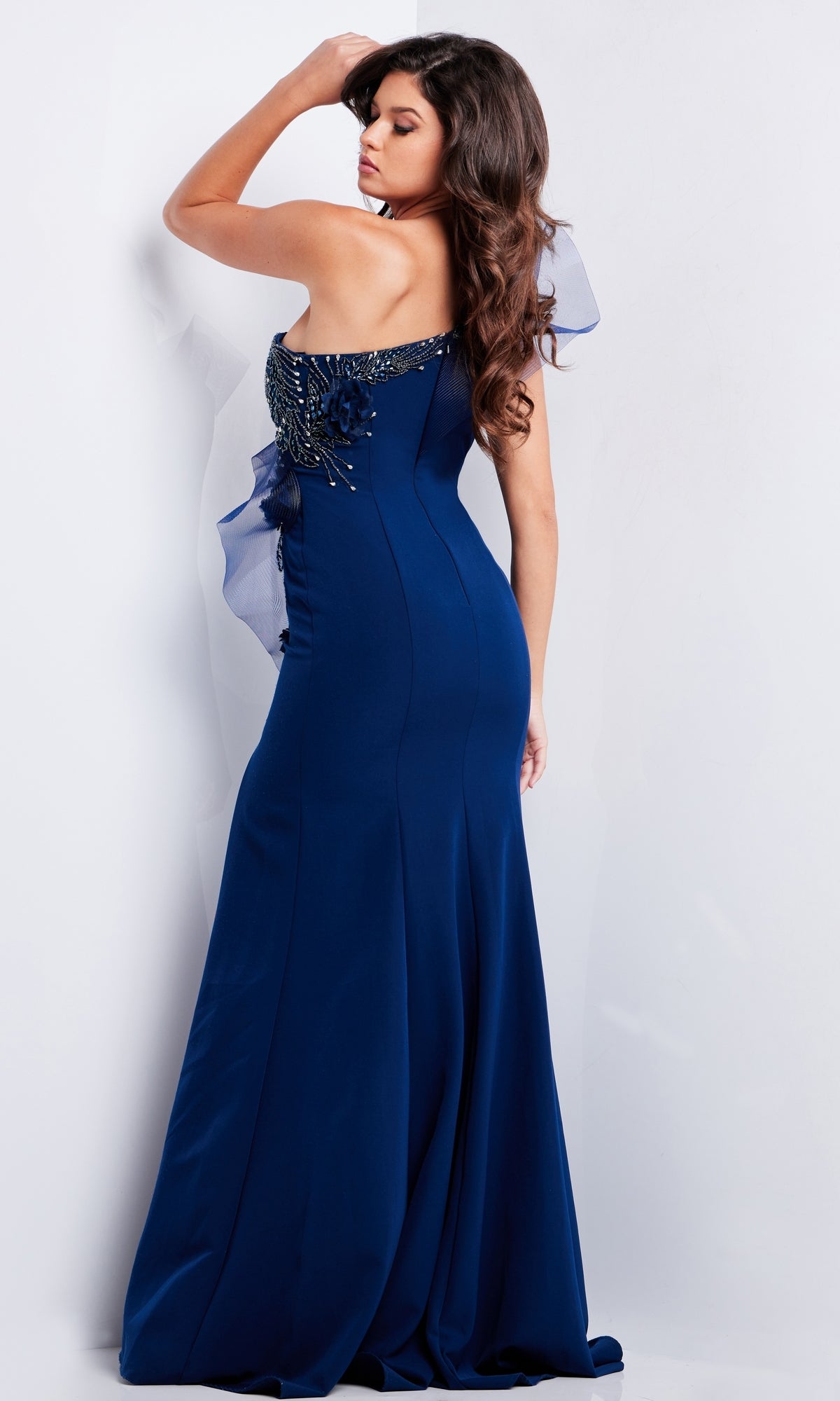 Long One-Shoulder Prom Dress JVN37574