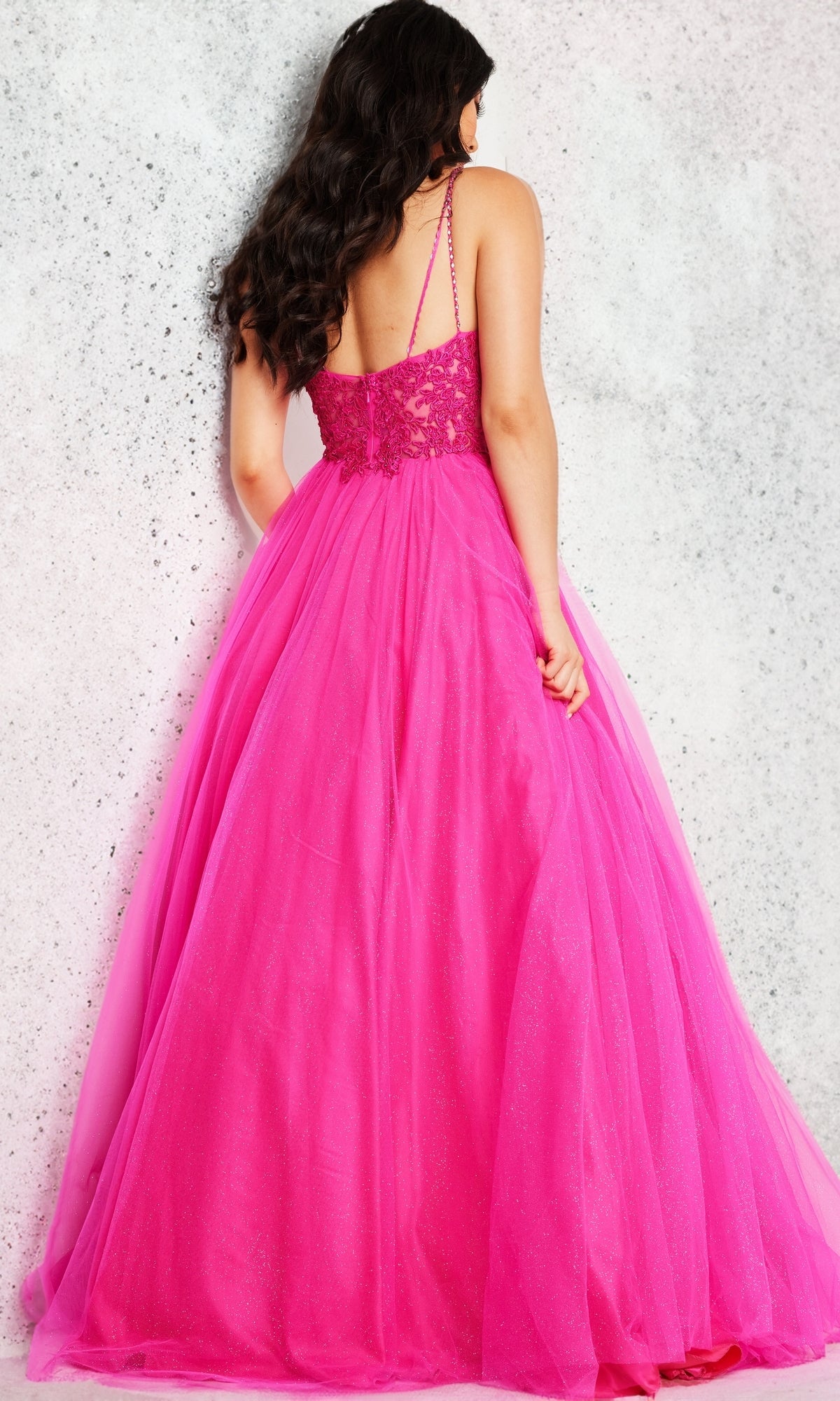 Embroidered-Bodice Prom Ball Gown JVN67051