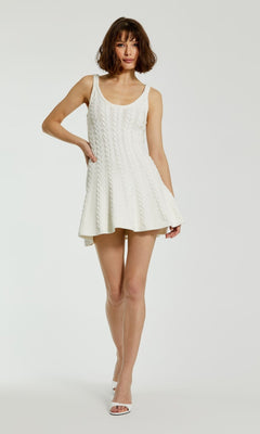 Designer Short Knit Dress K12004 by Mac Duggal Cream / XSmall Designer Short Knit Dress K12004 by Mac Duggal Cream / XSmall