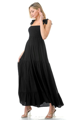 navy blue dress for baby girl safuny Women's Maxi A Line Dress Solid Color V Neck Holiday Long Sleeve  Elegant Casual Daily Comfy Trendy Dresses Black M main image 0
