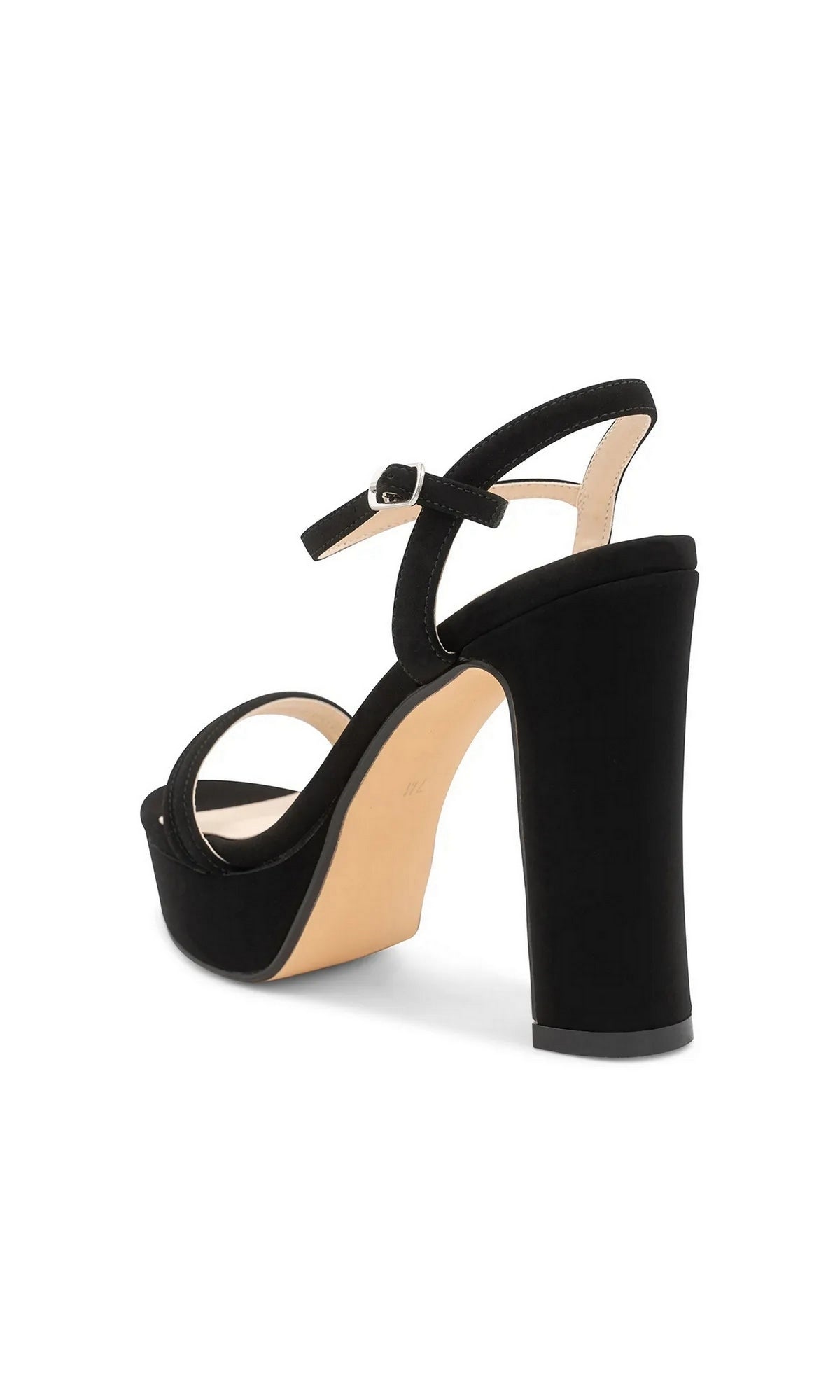 Natalia Black Platform Prom Shoes: Touch Ups 4706, which are black platform block heel sandals with an ankle strap.