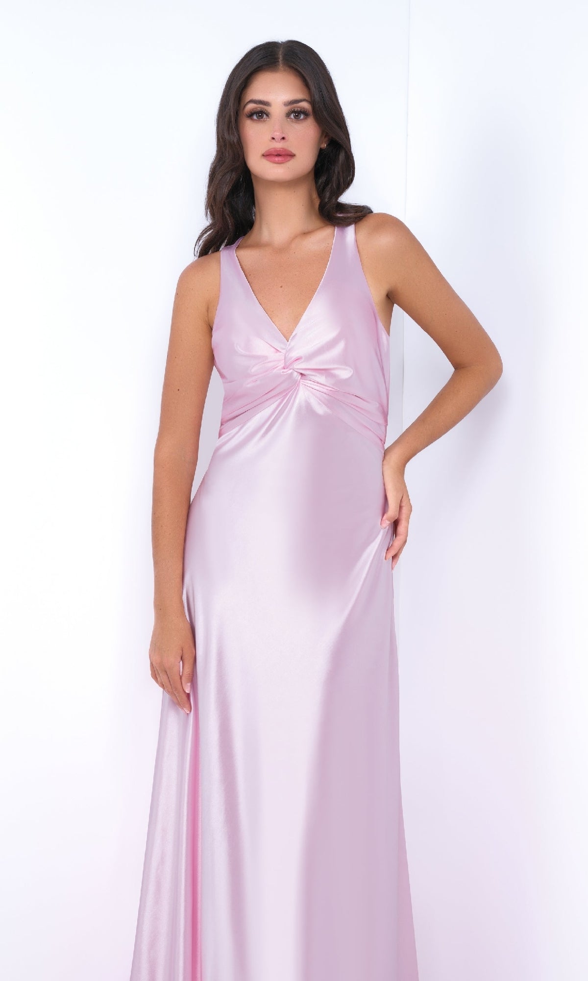 Open-Back Sleeveless Satin Long Prom Dress with Bow Yellow / XLarge Open-Back Sleeveless Satin Long Prom Dress with Bow Yellow / XLarge