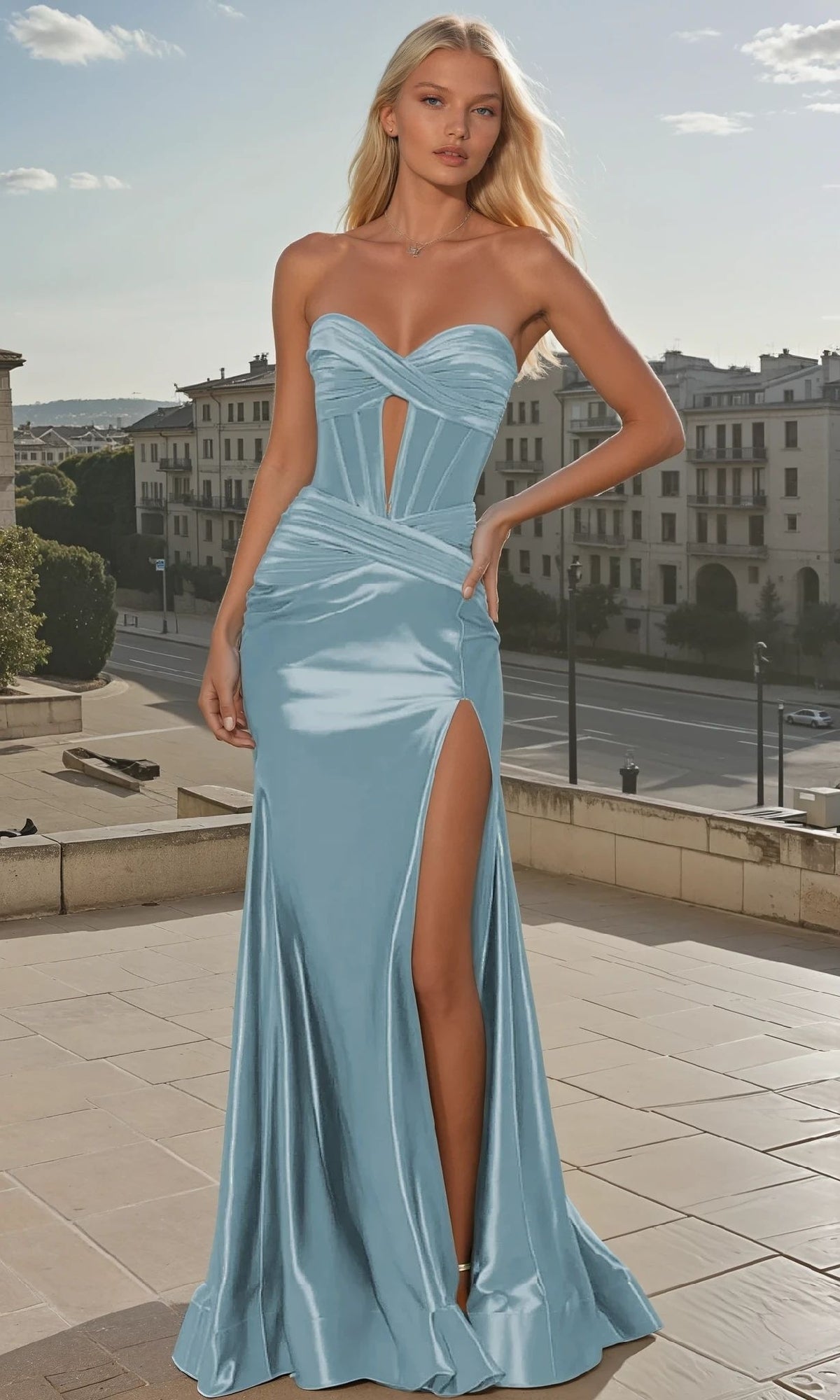 Strapless Corset Long Prom Dress: PromGirl Exclusive