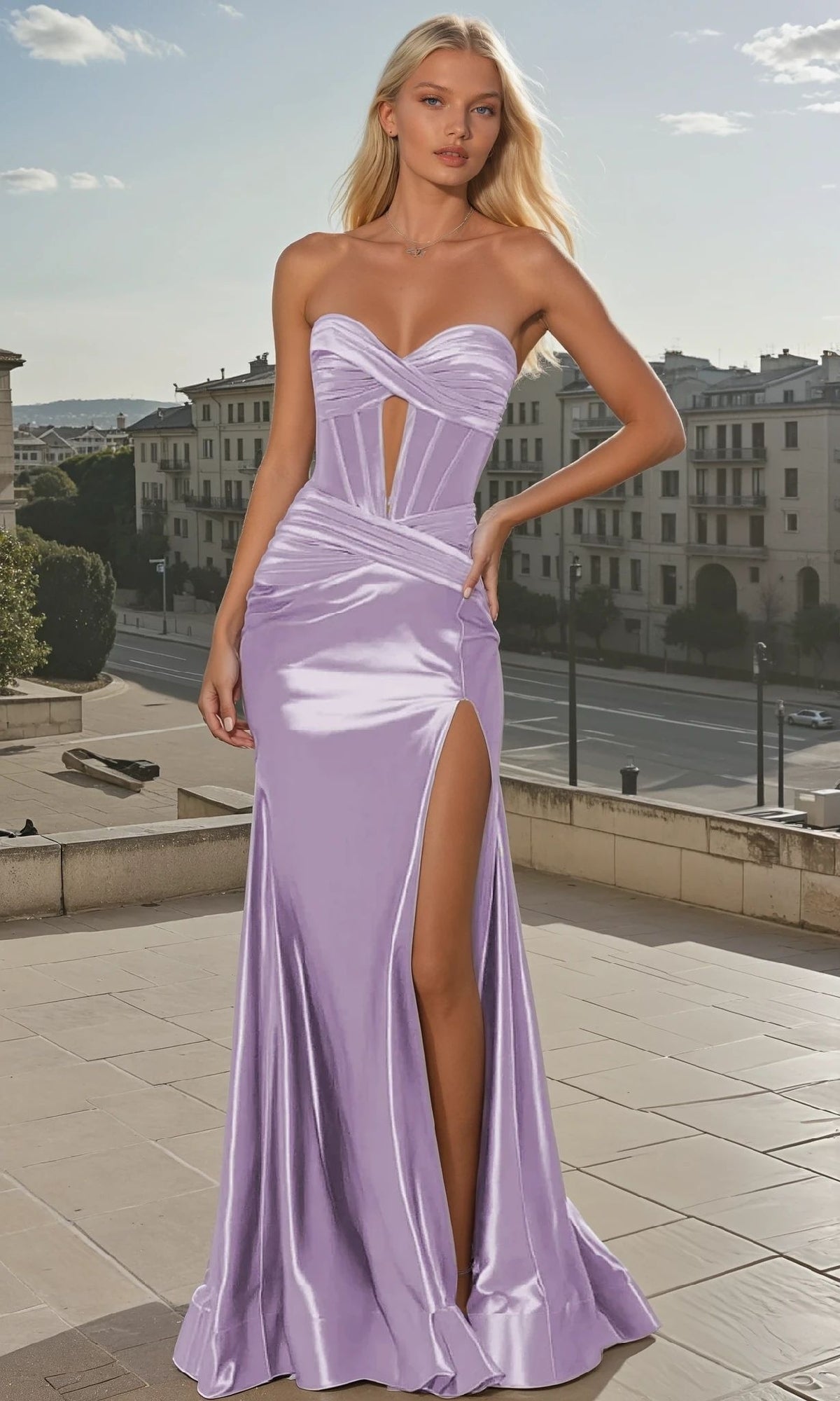 Strapless Corset Long Prom Dress: PromGirl Exclusive
