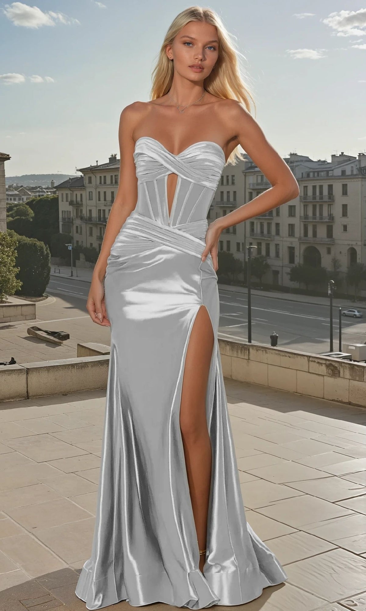 Strapless Corset Long Prom Dress: PromGirl Exclusive