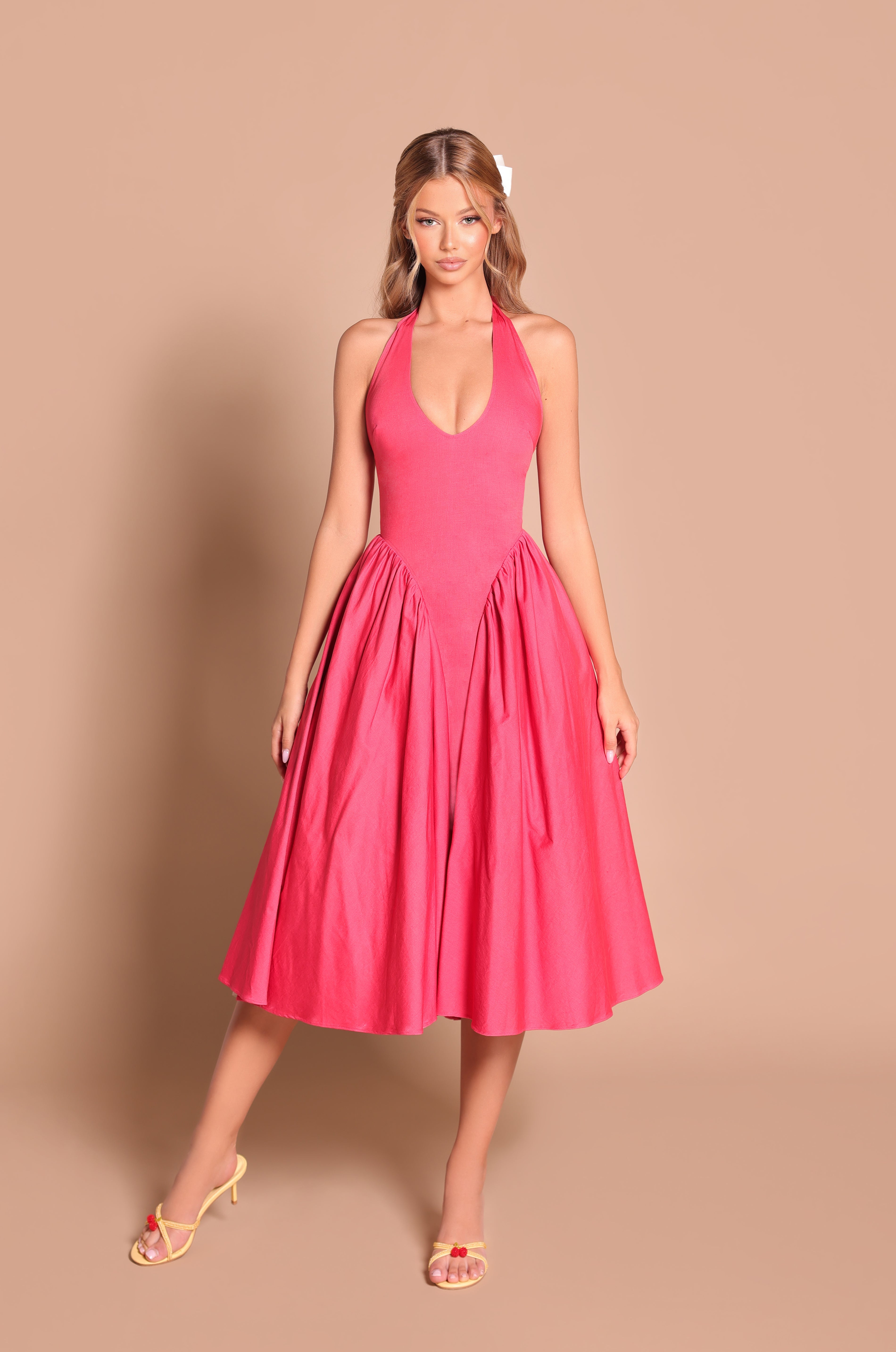 leopard print dress midi TCEC Sweetheart Neckline Tiered Ruffled Large Color:As Photo BROWN Dresses-Casual Light Pink Soft Sheer the epitome of Rixos
