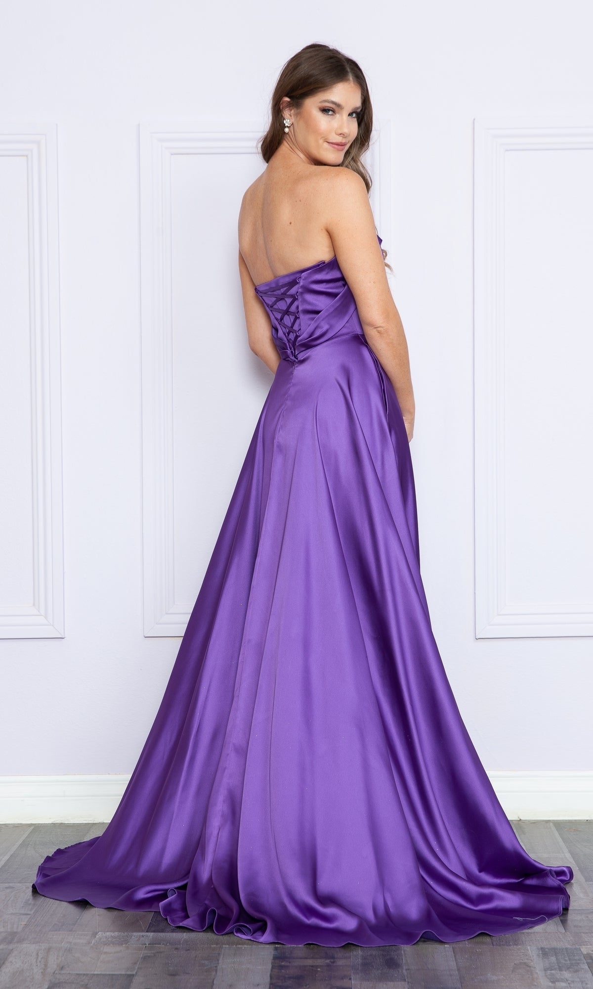 Strapless Long A-Line Prom Dress with Pockets 9188