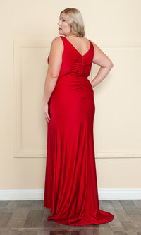 Faux-Wrap Plus-Size Long Prom Dress W1114
