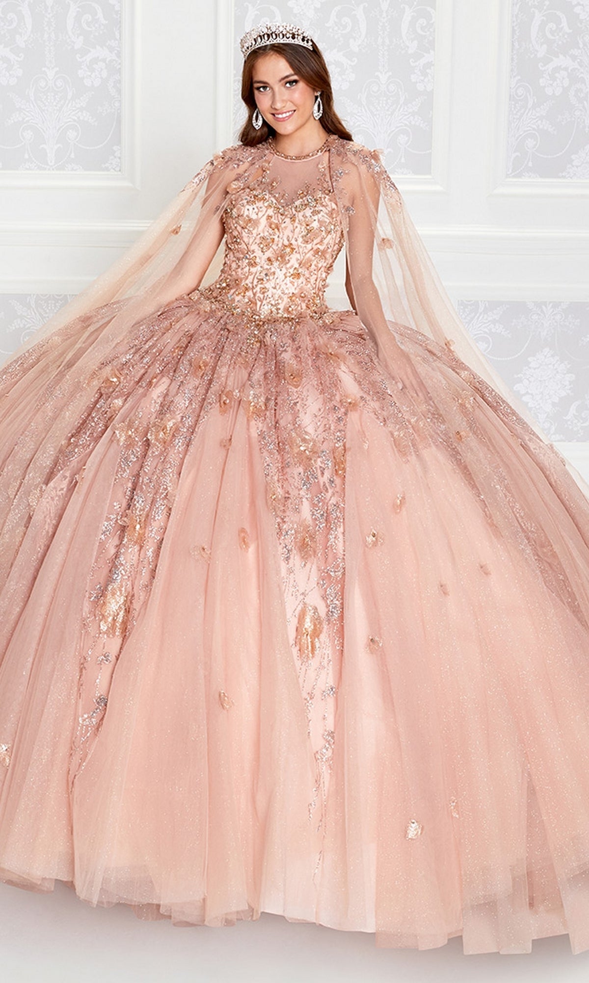 High-Neck Princesa Quinceaera Dress PR12262 Forest/Rose Gold / 00 High-Neck Princesa Quinceaera Dress PR12262 Forest/Rose Gold / 00