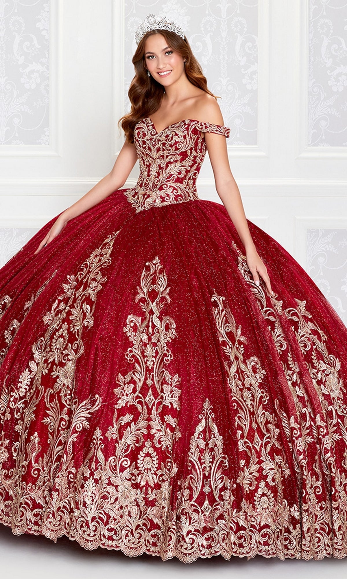 PR12264 Princesa Quince Dress with Glitter Tulle