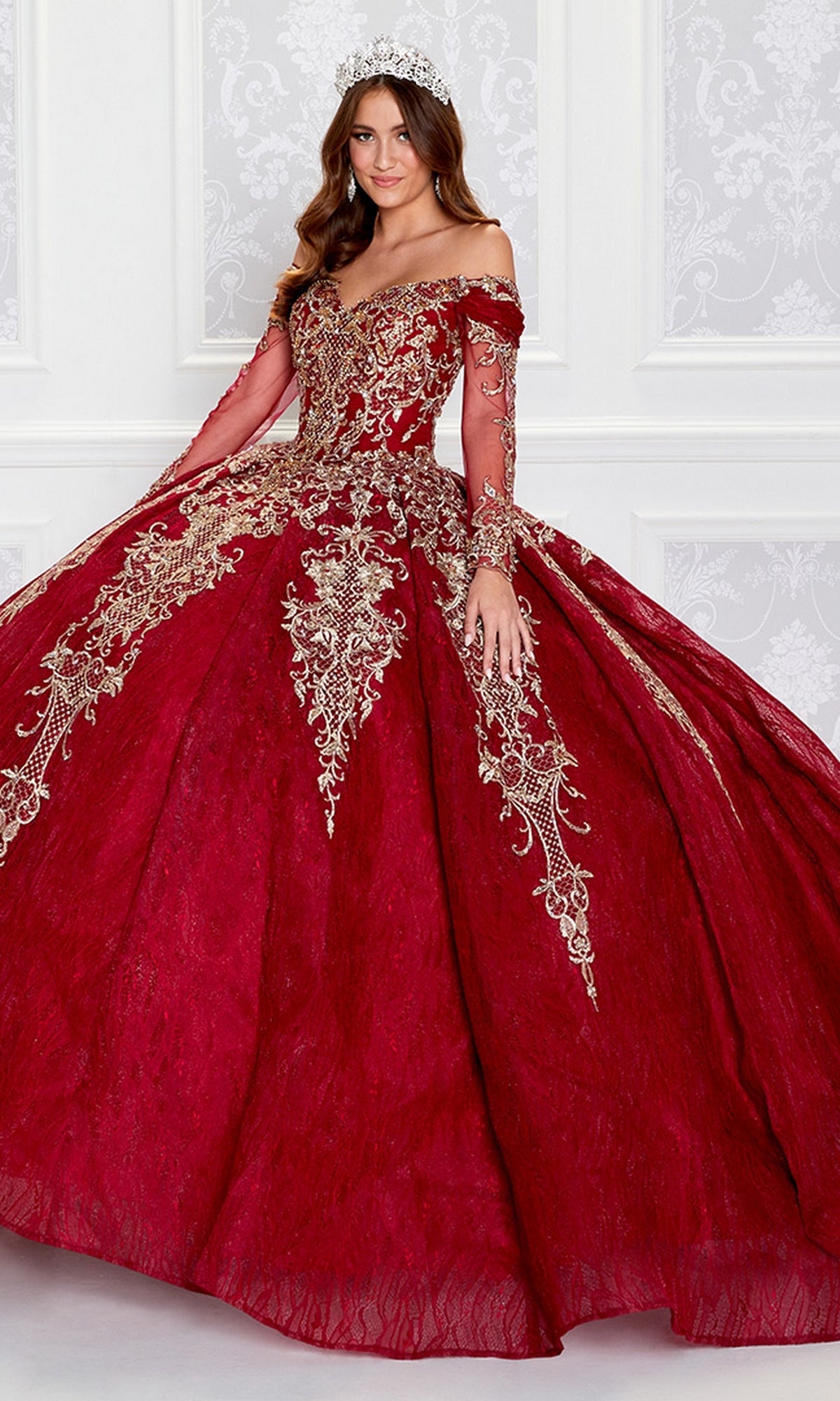 Princesa Off-the-Shoulder Lace Quince Dress PR12267