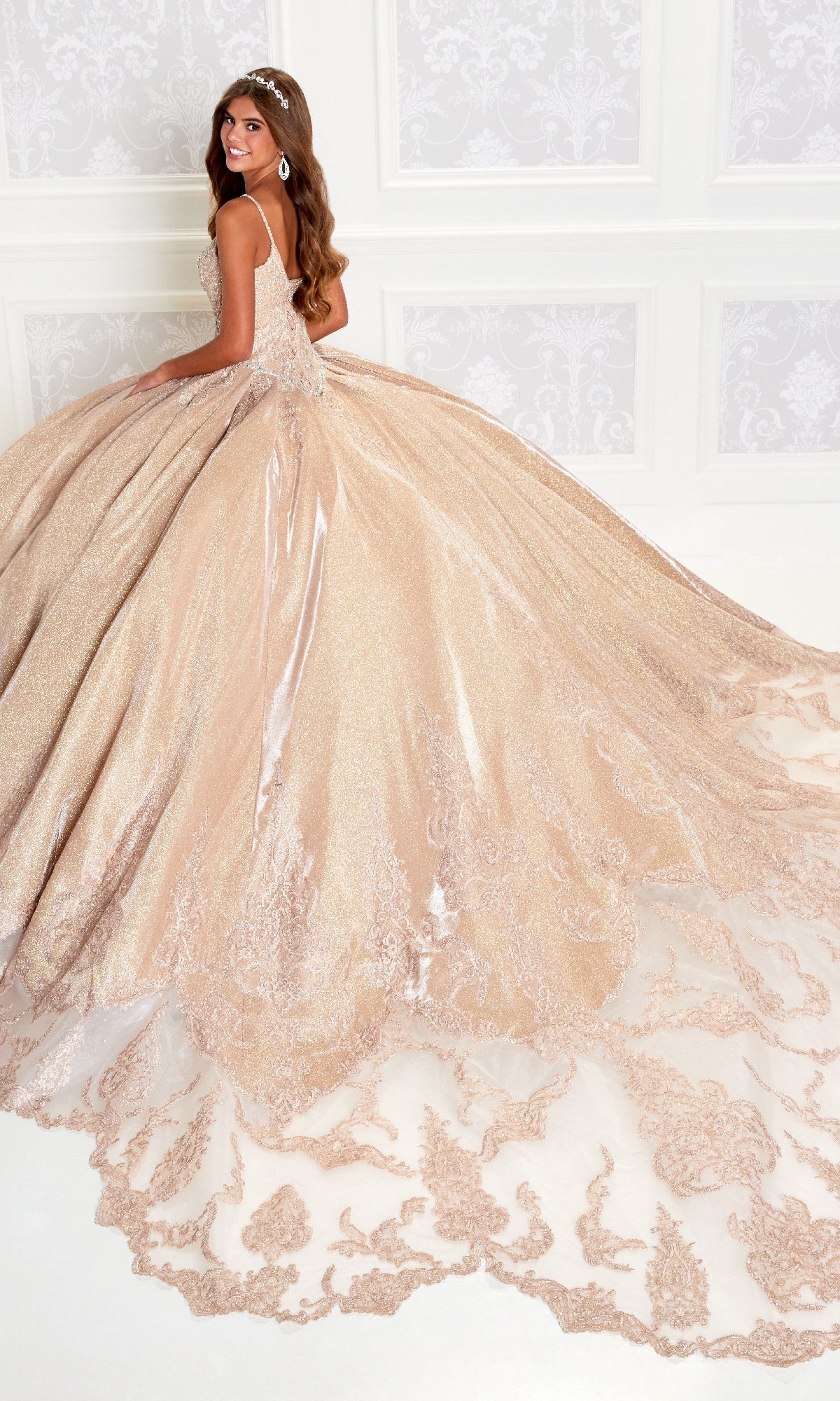 slim fit dress slacks Quinceanera Dress PR22141 By Princesa Rose Gold / 00