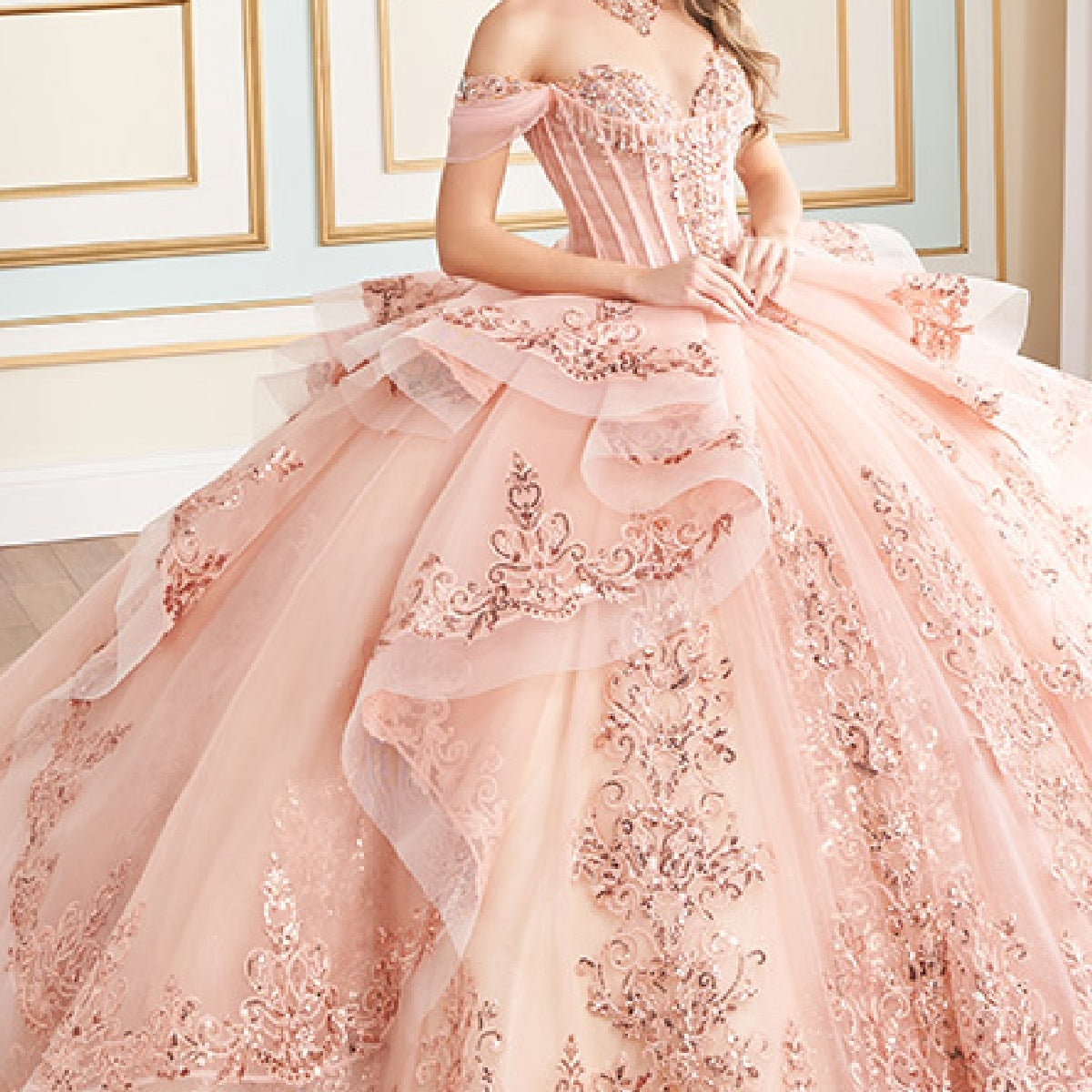 quinceaera dresses rose gold Quinceanera Vestido 15 Anos Elegant Quinceanera Dresses Rose Rosa Gold Embrace sophistication and captivate attention in this mesmerizing ensemble Rose Gold Quinceanera Dress Packages