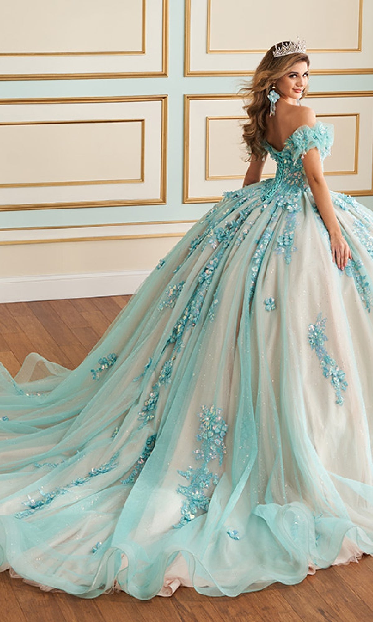 open lace back dress Princesa PR30174 Long Quinceanera Dress– PromGirl