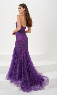 Strapless Sweetheart Long Sequin Prom Dress 14174