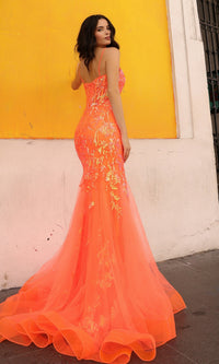 Sequin-Lace Long Neon Mermaid Prom Dress Q1390