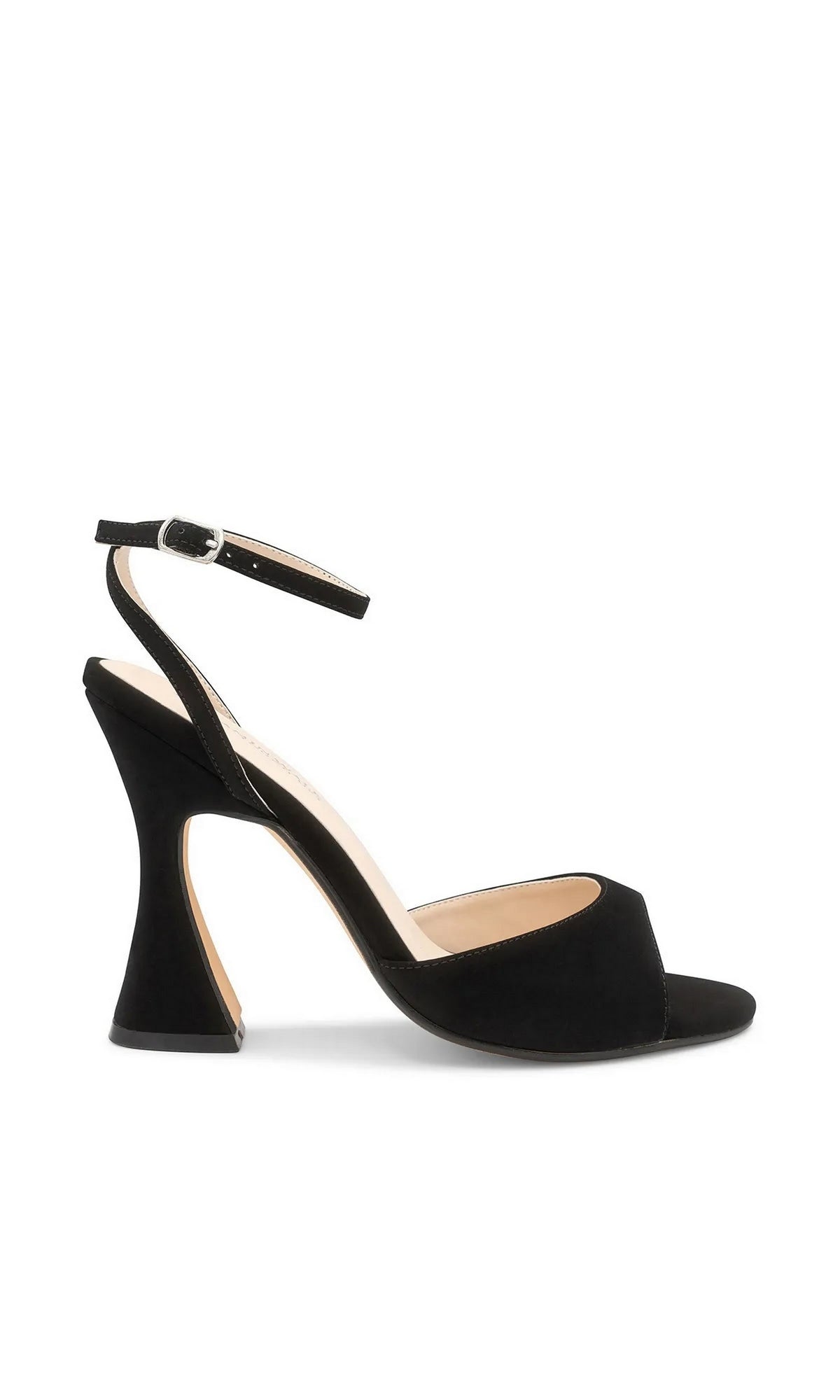 Quinn Black Prom Shoes: Touch Ups 4701 are black open-toe heels with an ankle strap and a flared block heel.