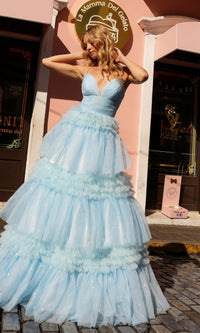 Nox Anabel Ruffled Glitter Prom Dress R1316