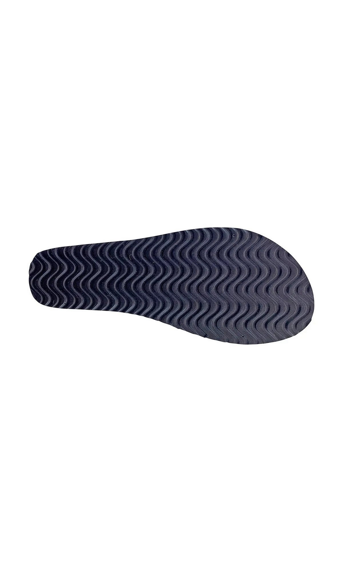 Navy blue wedge sole of the Shelly Navy Prom Shoes: Touch Ups 116, featuring a wavy tread pattern.